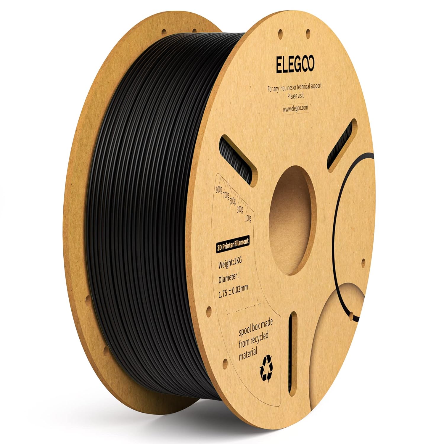 ELEGOO PLA Plus Filament Black 1KG