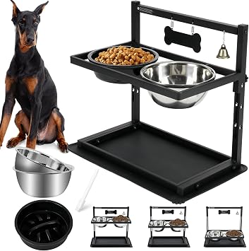 Elevated Slow Feeder Dog Bowl for Large Breeds