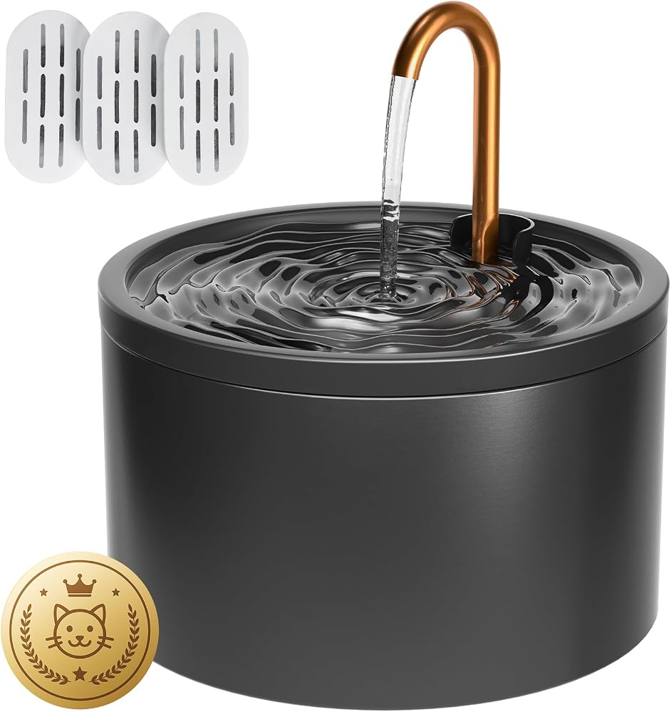 DOOOB ceramic cat water fountain with copper spout