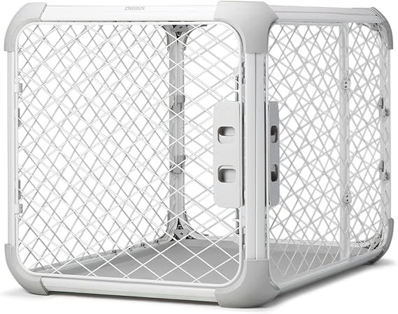 Diggs Evolv modular dog crate in ash with diamond mesh panels