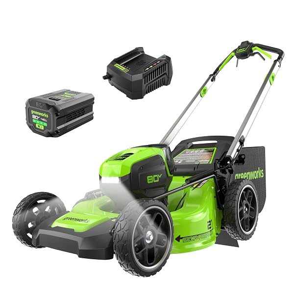Greenworks 80V 21in Self-Propelled Lawn Mower, 4.0 Ah Battery and Charger
